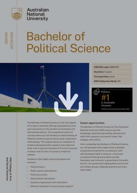 Bachelor of Political Science flyer
