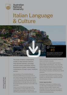 Italian Language and Culture discipline flyer