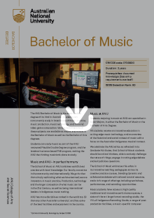 ANU Bachelor of Music flyer