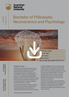 ANU Bachelor of Philosophy, Neuroscience and Psychology flyer