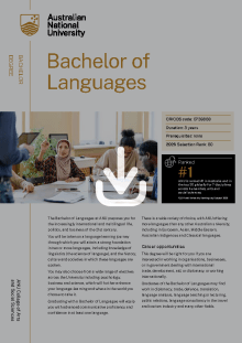ANU Bachelor of Languages flyer