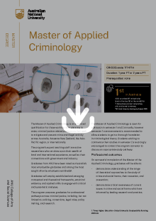 ANU Master of Applied Criminology flyer