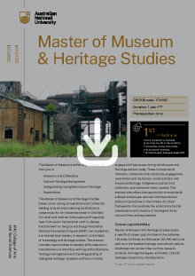 ANU Master of Museum and Heritage Studies flyer