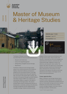 ANU Master of Museum and Heritage Studies flyer