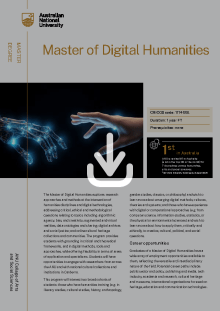 ANU Master of Digital Humanities flyer