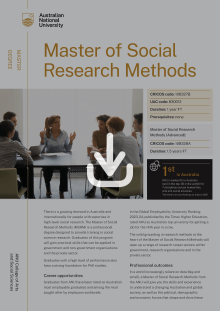 ANU Master of Social Research Methods flyer