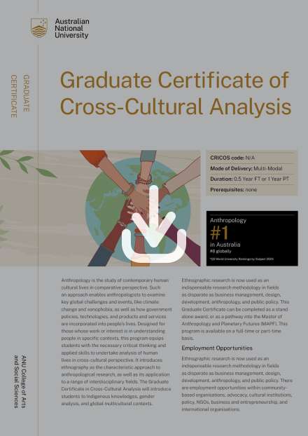 Graduate Certificate of Cross-Cultural Analysis flyer