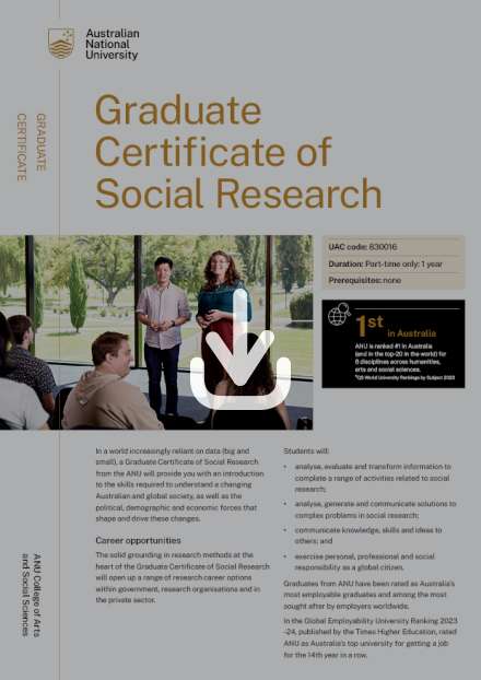Graduate Certificate of Social Research flyer