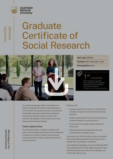 Graduate Certificate of Social Research flyer