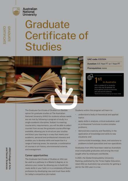 Graduate Certificate of Studies flyer