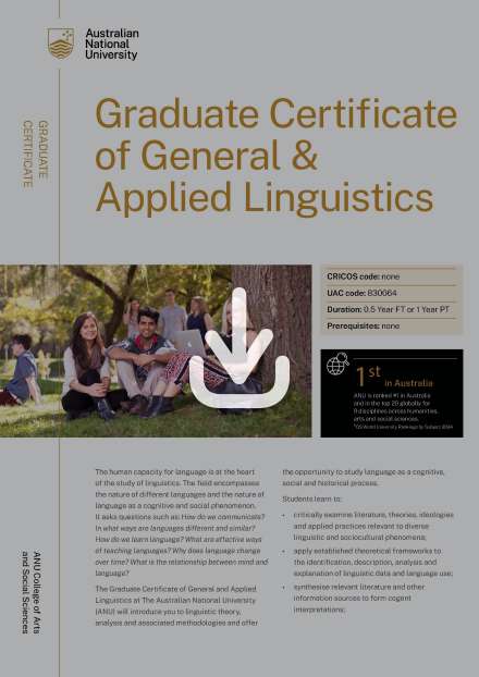 Graduate Certificate of General and Applied Linguistics flyer