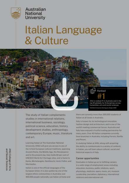 Italian Language and Culture flyer