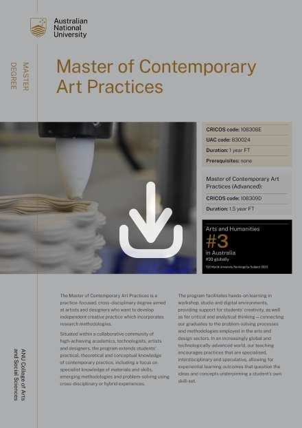 Master of Contemporary Art Practices flyer