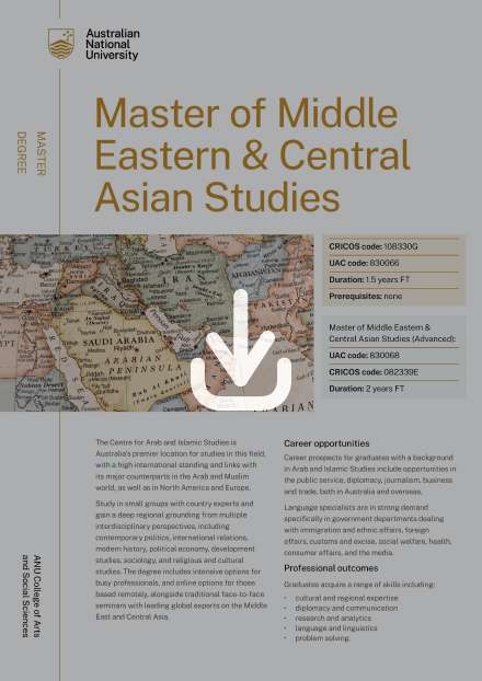 Master of Middle Eastern and Central Asian Studies flyer