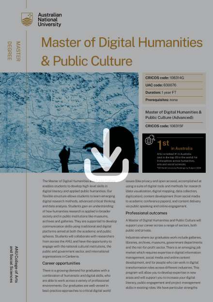 Master of Digital Humanities and Public Culture flyer