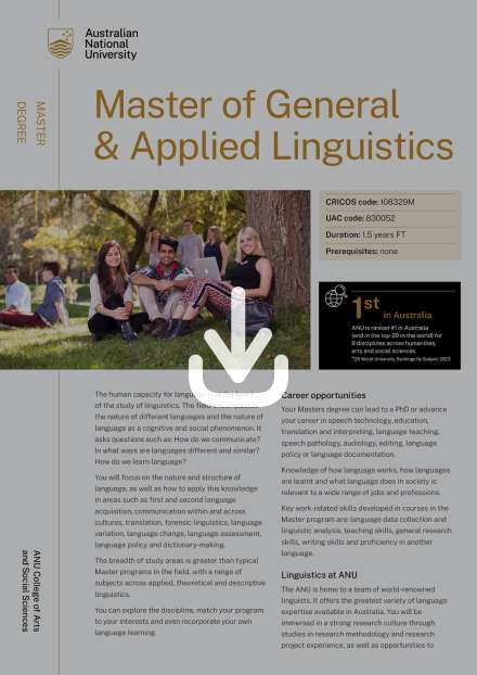 Master of General and Applied Linguistics flyer