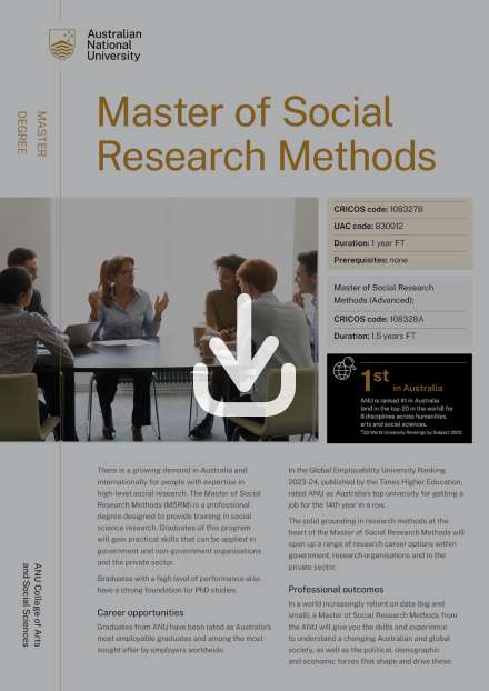 Master of Social Research Methods flyer