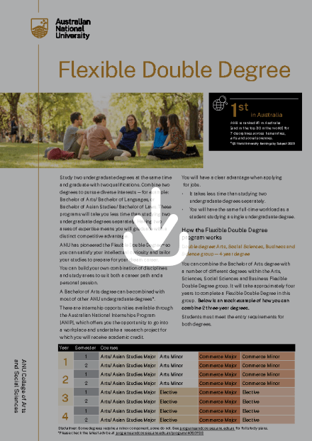 ANU Flexible Double Degree flyer