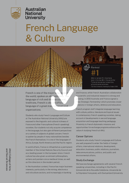 ANU French Language and Culture flyer