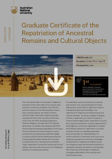 Graduate Certificate of the Repatriation of Ancestral Remains and Cultural Objects