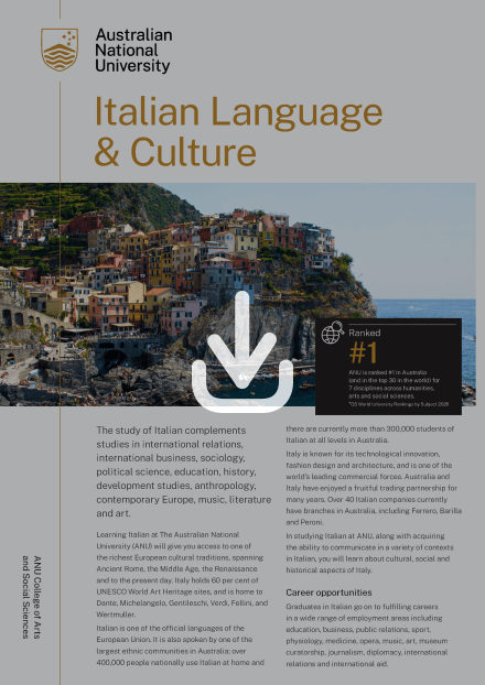 ANU Italian Language and Culture flyer