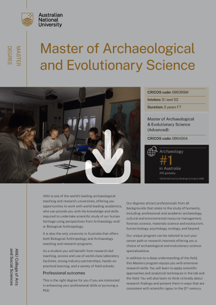 Master of Archaeological and Evolutionary Science Flyer