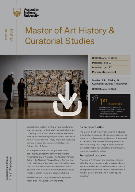 Master of Art History and Curatorial Studies flyer