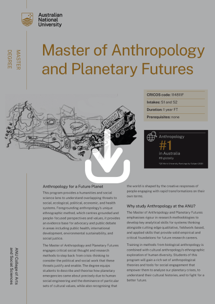 Cover of Master of Anthropology and Planetary Futures