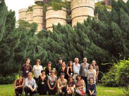 Image shows ANU and NTU scholars outside the NTU Hive Building