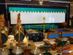 The embassy's cultural centre for gamelan classes and screen for wayang kulit puppet shows