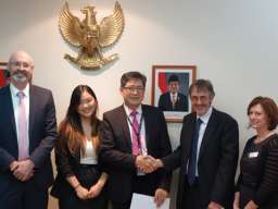 From left: Dr Clark, Lily Matthews, Prof. Noor, Prof. Pickering, and Prof. Renee McKibbin (ANU College of Asia & the Pacific)