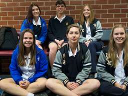 Students from St Francis Xavier College, including Lucy Ramsay and Tristan Vergano - back row, right and centre.
