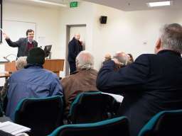 Dr Andrei Kazantsev taking an audience question
