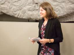 Professor Catherine Travis speaking at the ANU Classics Museum app launch