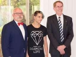 Julian Wright with the Ambassador and Professor Young