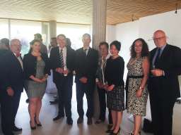 The Ambassador with official guests including Vice Chancellor Professor Ian Young and Executive Director of the ANU Centre for European Studies Professor Jacqueline Lo
