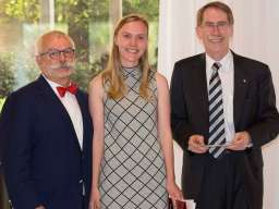 Isabel Wormald with the Ambassador and Professor Young