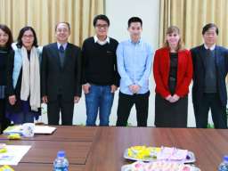 Eric (black jumper), Mike (blue shirt), with Australia's Representative to Taiwan, Tawanese civil servants and supervisors