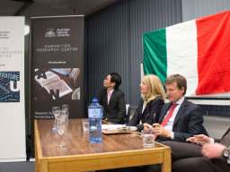 Yoishihide Miwa, Svetlana Sharapa Zazo, Ambassador Pier Franceso Zazo and ANU Pro Vice-Chancellor Dr Erik Lithander