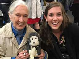 Dr Jane Goodall with Grace Miller