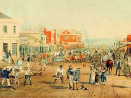Rundle St, Adelaide, 1845, water colour. State Library of Victoria 