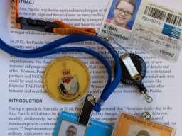 Susan's paper, UN pass and Library of Congress card