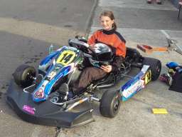 Katelyn on the first day karting, experience she would apply to racing with ANU Formula Sport Team.