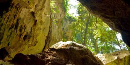 View out of Capricorn Caves in Queensland, Australia By Alizada Studios