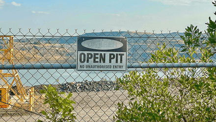 Photo of "non authorised entry" sign, Ranger Uranium Mine, Northern Territory (June 2021), photo by Chris Olszewski