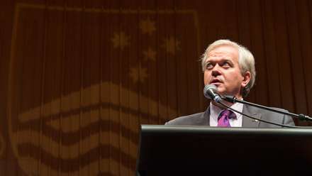  Professor Brian Schmidt outlines his vision for ANU. Photo by Stuart Hay.
 