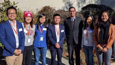  ANU and NTU Singapore students met the Deputy High Commisioner Shivakumar Nair (third from right) during their recent visit to the Singaporean High Commission in Canberra.
 