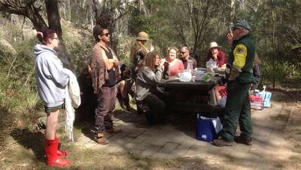  Students out on the Bundian Way, near Eden, New South Wales. Photo: supplied.
 