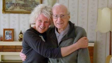  Associate Professor Christine Helliwell with Jack Tredrea, oldest remaining veteran of Z Special Unit.
 