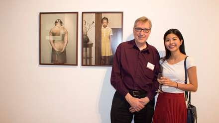  Annette Liu and Dr Martyn Jolly at the opening of Olaf and Kerstens in Canberra.
 